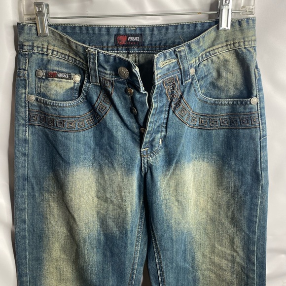 Versace unisex Jeans in Light Blue relax fit stones washed - Picture 2 of 12